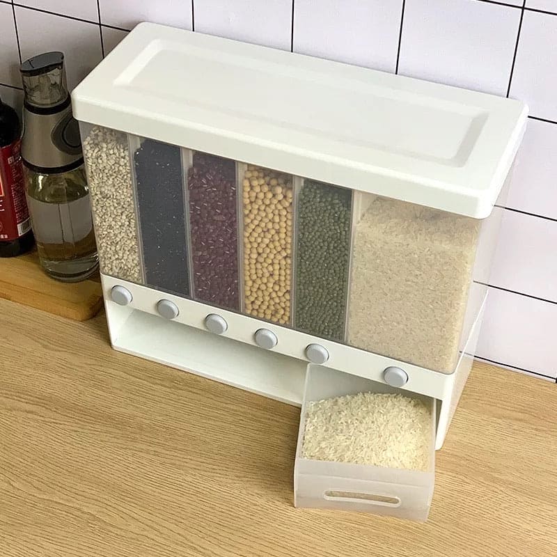 10 kg Cereal Dispenser, Wall-Mounted Dry Food Dispenser, Cereal Food Storage Container, Kitchen Storage Tank 10 kg Cereal Dispenser, Wall-Mounted Dry Food Dispenser, Cereal Food Storage Container, Kitchen Storage Tank